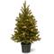 4 ft. Pre-Lit Feel Real® Jersey Fraser Fir Artificial Christmas Tree In Growers Pot, Warm White LED Lights